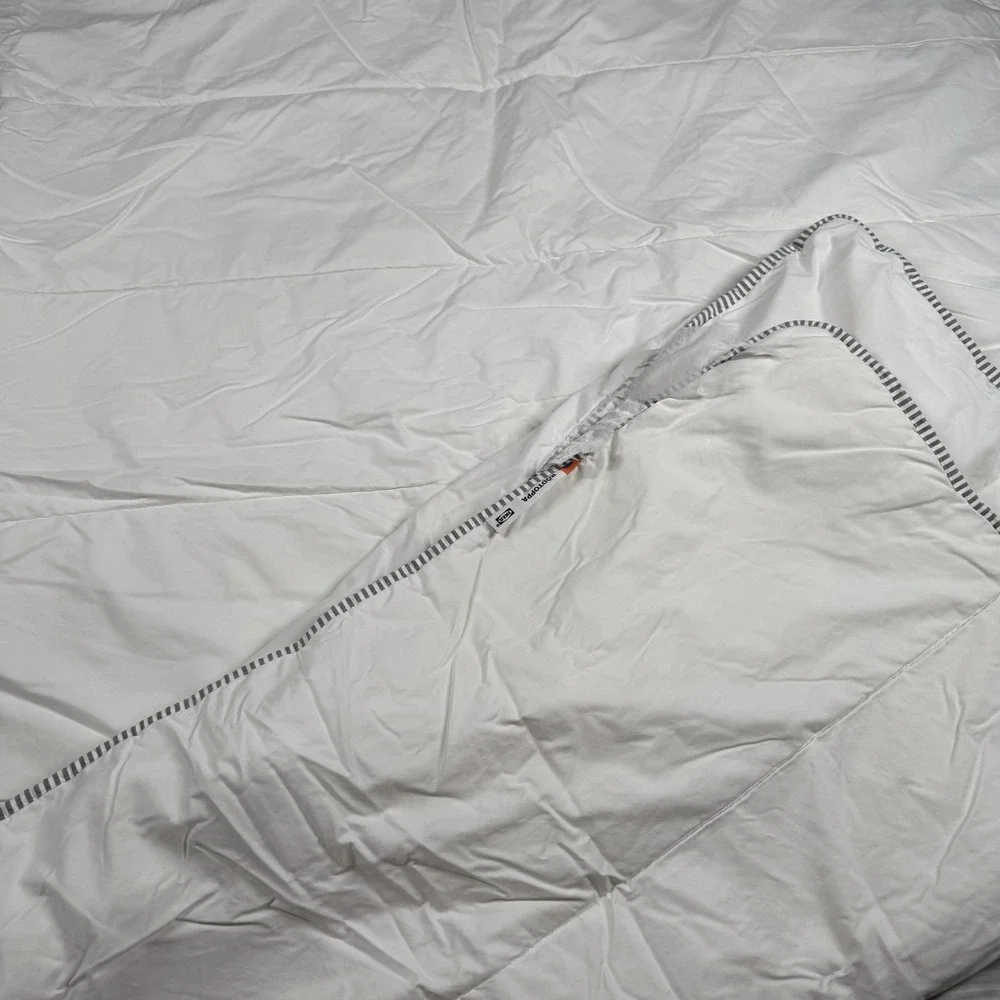 Ikea Rodtoppa Duvet insert/ Comforter White Blue 100% Cotton  FULL/ QUEEN 82x82